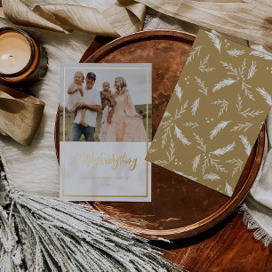 Gold Foil Merry Christmas Holiday Photo Card