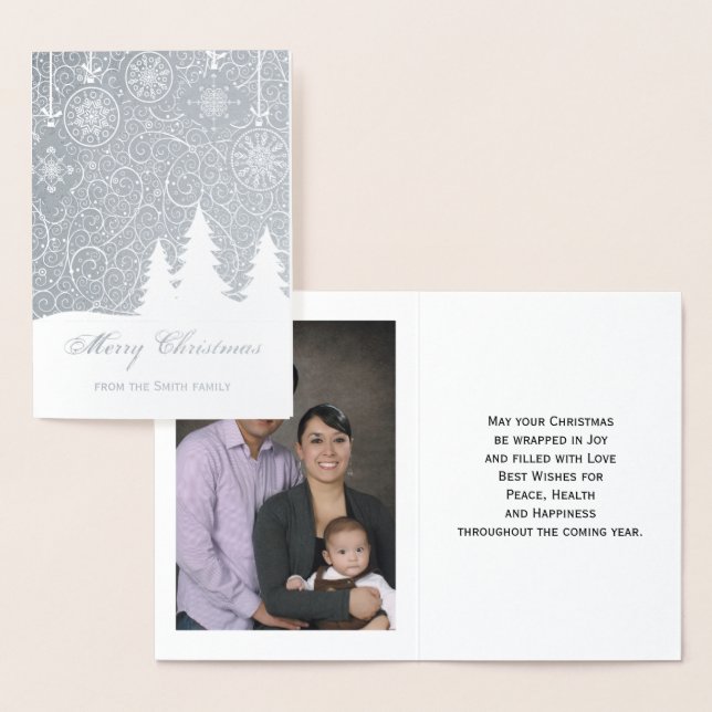 Gold Foil Merry Christmas Photo Greeting Card (Display)