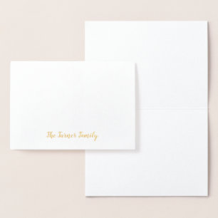 Gold Foil Merry Christmas Snowflake Monogram Card