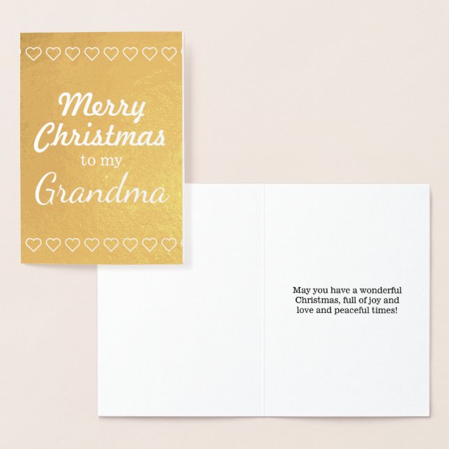 Gold Foil "Merry Christmas to my Grandma" Card (Display)