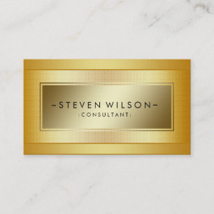 Gold Foil Metal Professional Modern Elegant Black Business Card