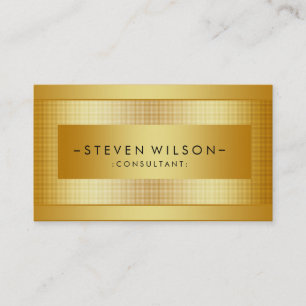 Gold Foil Metal Professional Modern Elegant Black Business Card