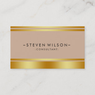 Gold Foil Metal Professional Modern Elegant Business Card