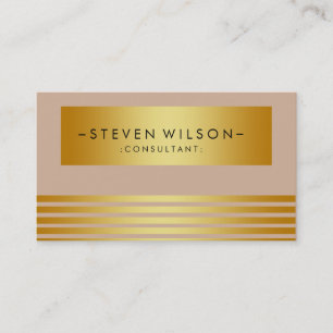 Gold Foil Metal Professional Modern Elegant Business Card