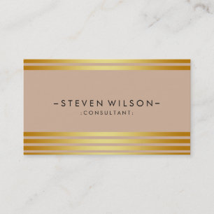 Gold Foil Metal Professional Modern Elegant Business Card