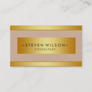 Gold Foil Metal Professional Modern Elegant Business Card