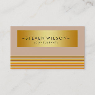 Gold Foil Metal Professional Modern Elegant Business Card