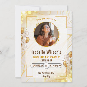 Gold Foil Milestone Birthday Invitation