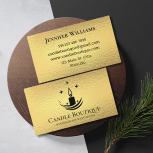Gold Foil Minimalist Candle Maker Business Card