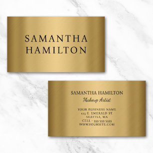Gold Foil Modern Minimalist Black Business Card