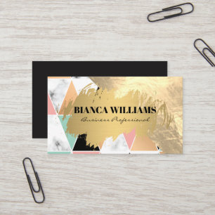 Gold Foil   Modern Pattern Geometric Business Card