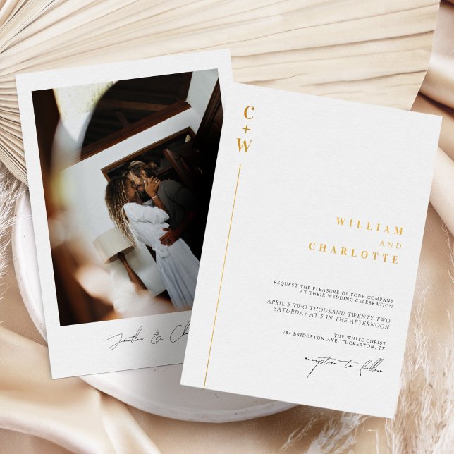Gold Foil Monogram Minimalist Wedding (Creator Uploaded)