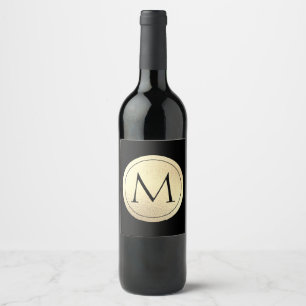 Gold Foil Monogram Wine Label