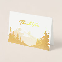 Gold Foil Mountain Wedding All-Purpose Thank You