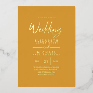 GOLD FOIL Mustard Sunset  Modern All-in-1 Wedding