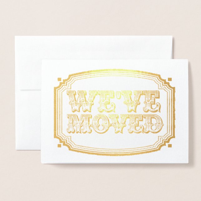 Gold Foil New Address Moving House Home Foil Card (Front With Envelope)