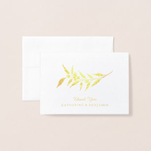 Gold Foil Olive Branch   Wedding Card