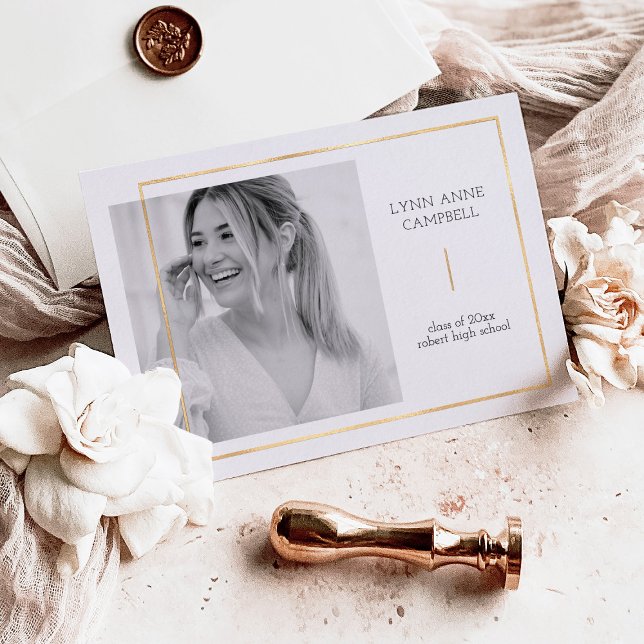 Gold Foil One Photo Modern Simple Graduation Party (Creator Uploaded)