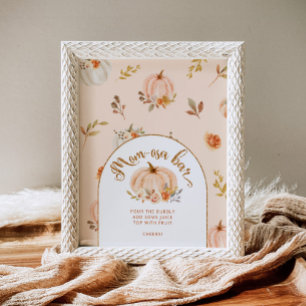 Gold foil orange pumpkin mum-osa bar  poster