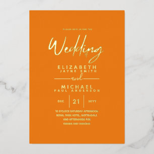 GOLD FOIL Orange Zest Modern All-in-1 Wedding