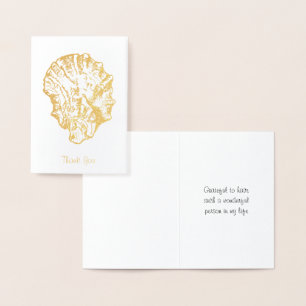 Gold Foil Oyster Shell Card