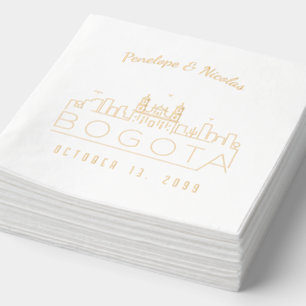 Gold Foil Personalised Bogota Wedding Napkins