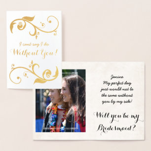 Gold Foil Personalised Bridesmaid Card