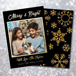 Gold Foil Personalised Family Photo Christmas