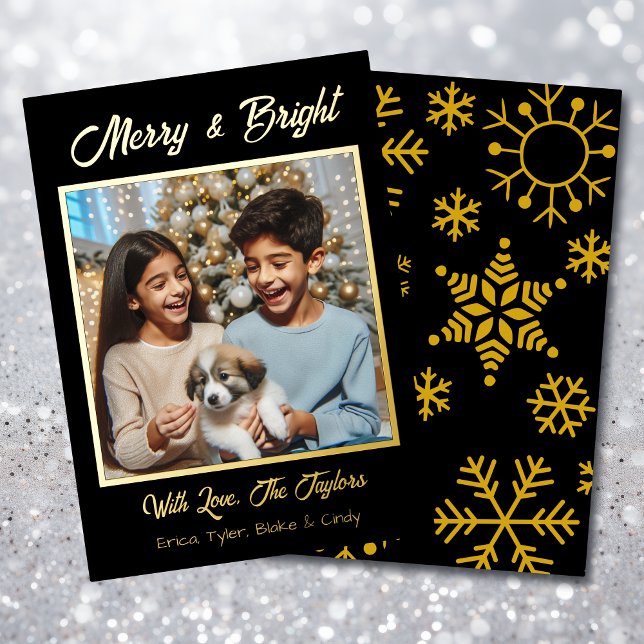 Gold Foil Personalised Family Photo Christmas (Creator Uploaded)