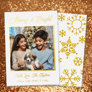 Gold Foil Personalised Family Photo Christmas