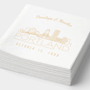 Gold Foil Personalised Portland Wedding Napkins