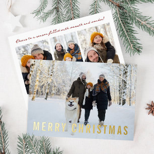 Gold Foil Photo Christmas Card