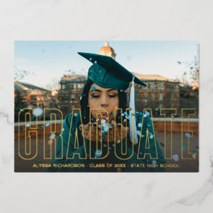 Gold Foil Photo Graduate Announcement Full