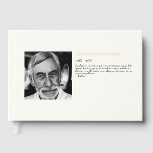 Gold foil photo quote celebration of life funeral guest book