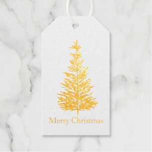 Gold Foil Pine Tree Gift Tags
