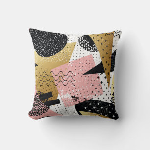Gold Foil Pink Abstract Pattern Cushion