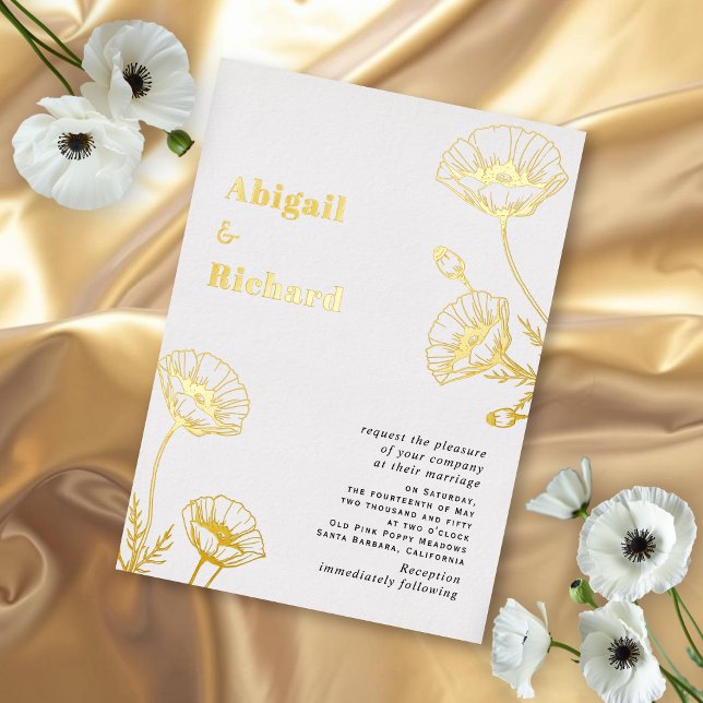 Gold foil poppies wildflowers floral wedding (Creator Uploaded)