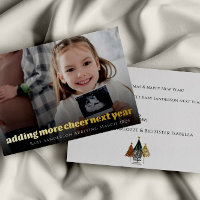 Gold Foil Pregnancy Announcement Christmas Card