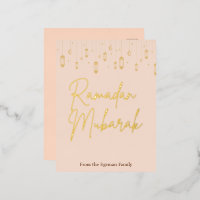 Gold foil pressed Ramadan Mubarak Ramadan 