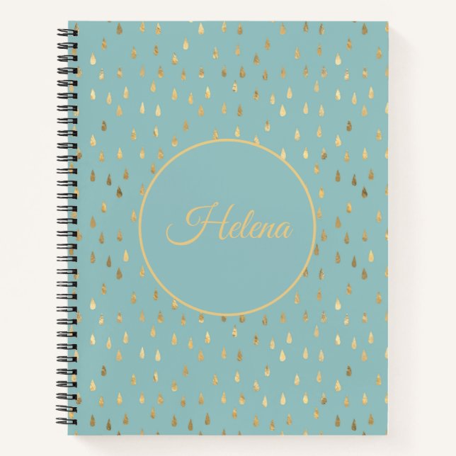 Gold Foil Raindrop Pattern Notebook  (Front)