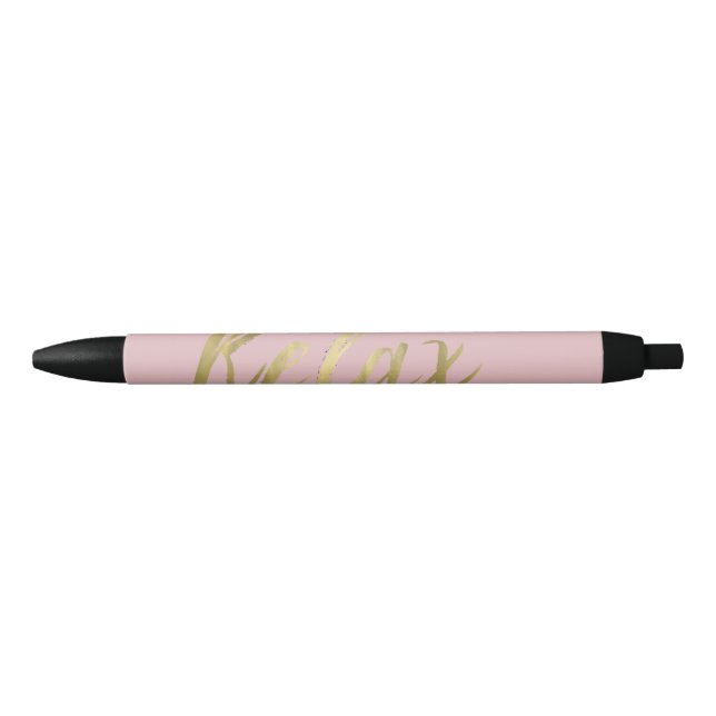 Gold Foil Relax Black Ink Pen (Front)