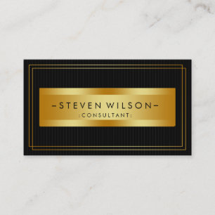 Gold Foil Retro Elegant Financial Services Business Card