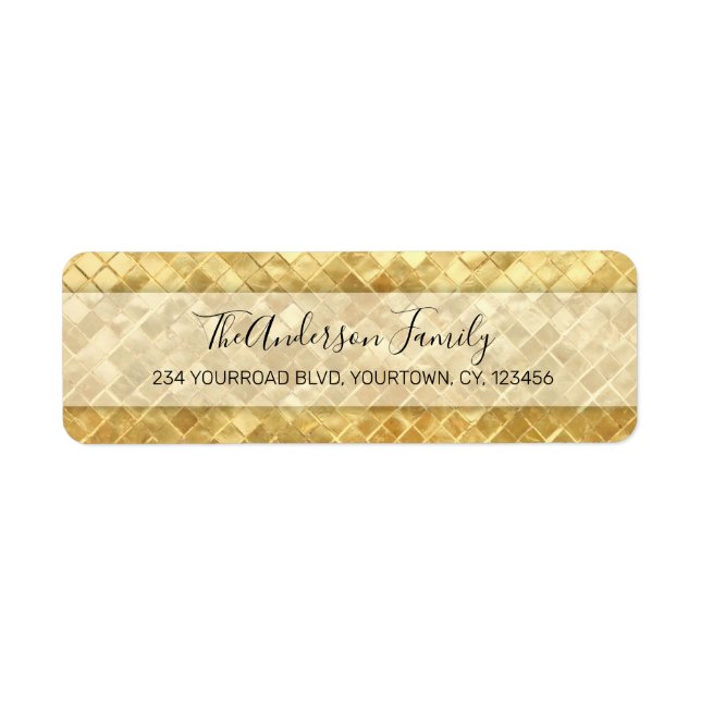 Gold foil return address lables stickers (Front)