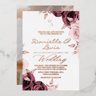 Gold Foil Rose Pink ⎮ Mauve Wedding Photo