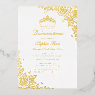 Gold Foil Rose Quinceanera Birthday 