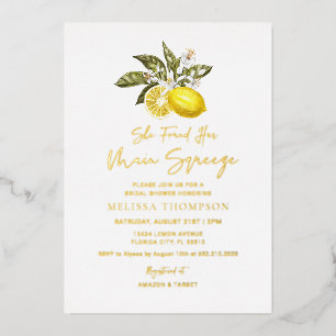 Gold Foil Rustic Citrus Lemon Bridal Shower