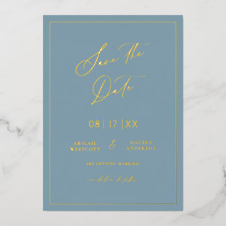 Gold Foil Save the Date Modern Invitation Card