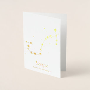 Gold Foil SCORPIO Zodiac Sign Constellation Card