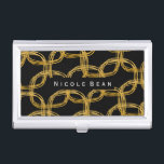 Gold Foil Scribble Circle Business Card Holder<br><div class="desc">Gold Foil Scribble Circle Business Card Holder. Customise with any text or leave it blank.</div>