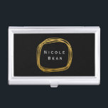 Gold Foil Scribble Circle Business Card Holder<br><div class="desc">Gold Foil Scribble Circle Business Card Holder. Customise with any text or leave it blank.</div>